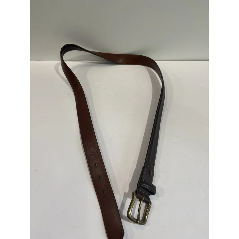 Coach Brown Leather Belt Men's Sz 40-42 Estimated Brass Buckle Genuine Leather